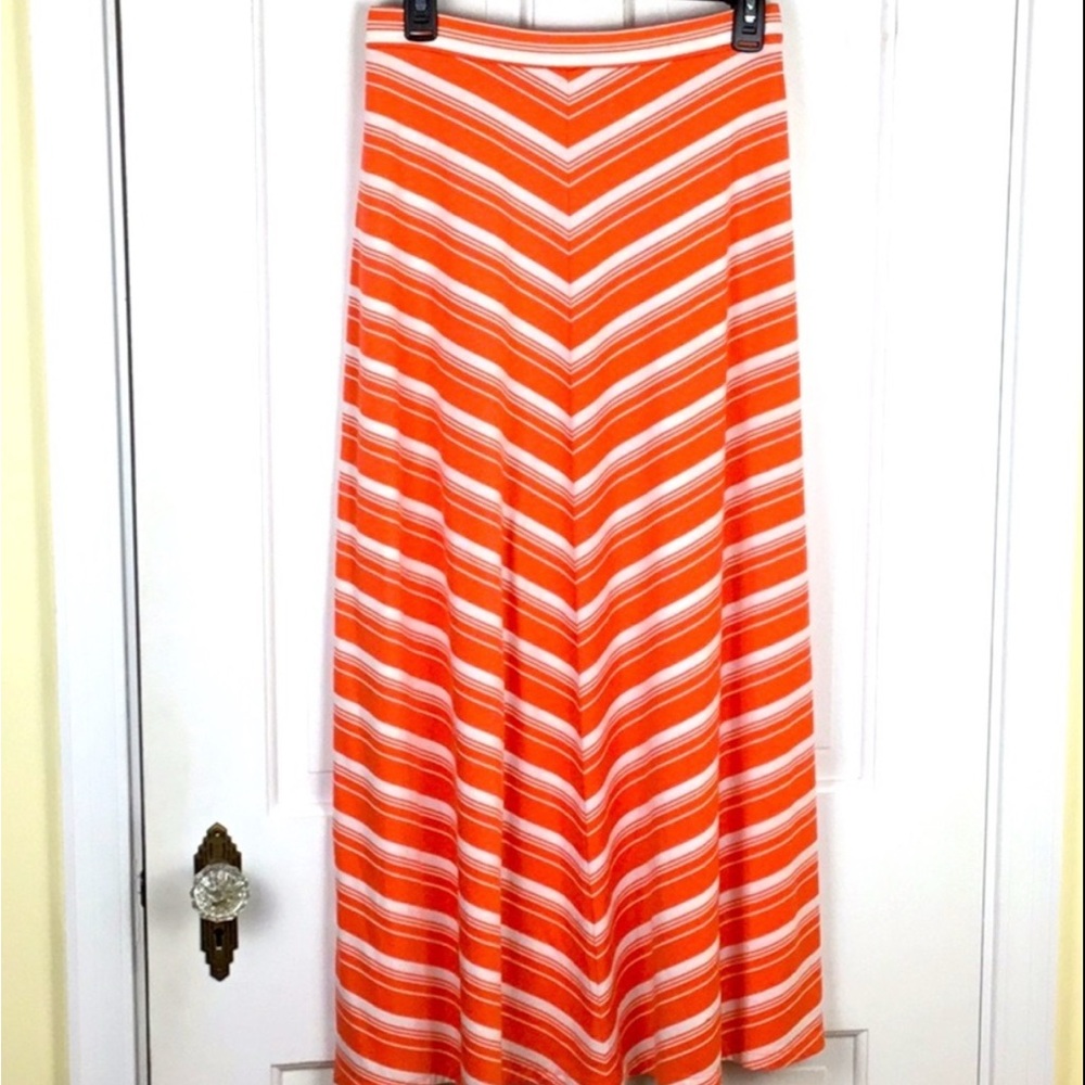 Great Northwest Indigo Maxi Skirt Orange Size S Chevron Boho